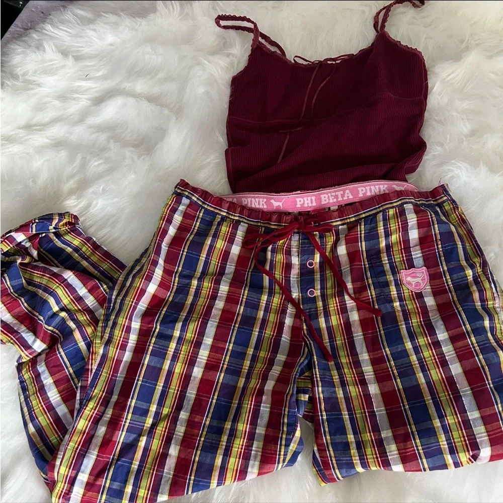 Vintage‎ “Pink” on the booty, dog logo Victoria's Secret PINK Pajama Pants